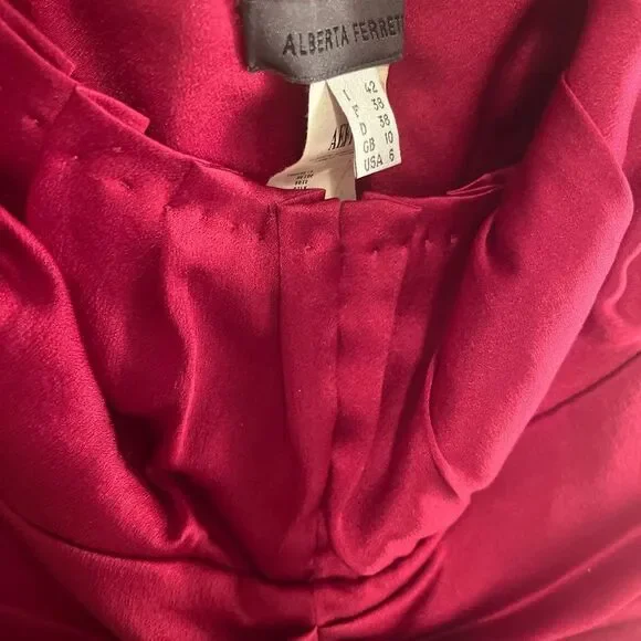 Alberta Ferretti *Raspberry* Puff Sleeve Midi Dress - Picture 11 of 12